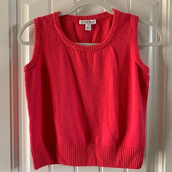 St. John Sweaters - St. John Sport Hot Pink Wool Blend Knit Crewneck Sweater Vest | Small